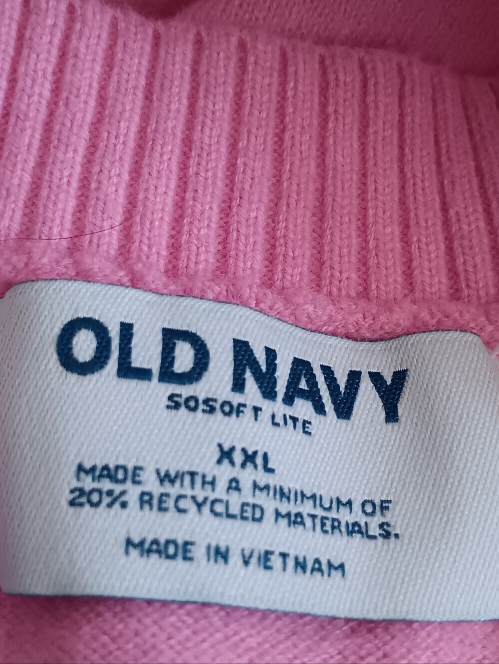 Old Navy Pink Cotton Blend Raglan Long Sleeve Crewneck Pullover Sweater Cozy XXL - Picture 5 of 6